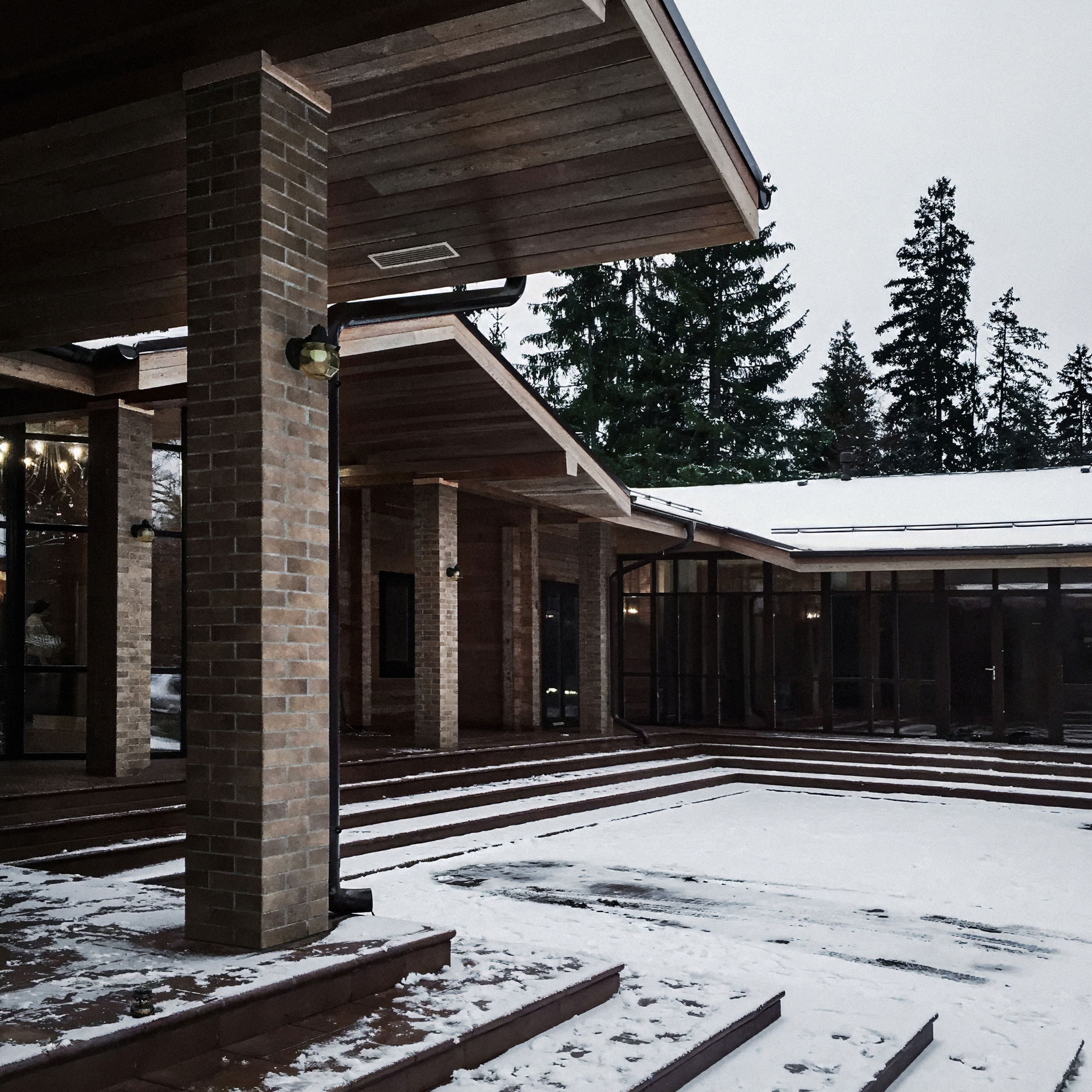 Private residence with internal courtyard, timber structure, Finland, completed 2018