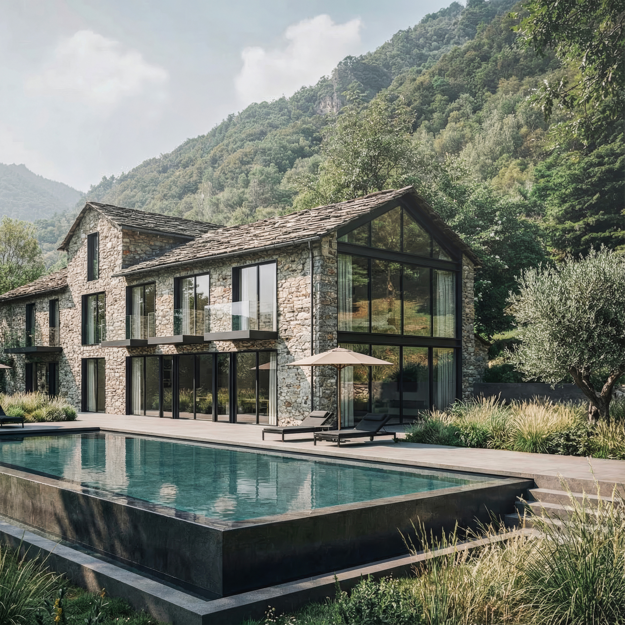 Casa in pietra nelle colline Como Italy Rural stone house transformation